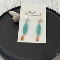 ピンクコーラルピアス