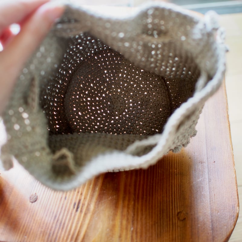 希少　小豆島　シープウール　巾着バッグ 希少 小豆島 シープウール 巾着バッグ