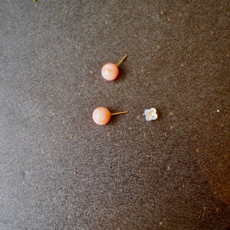 【8mm】深海珊瑚スタッドピアス 14kgf