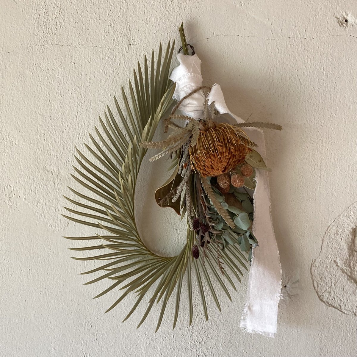 専用＊ソテツ＆ハナオクラ ドライフラワーリース 専用＊ソテツ