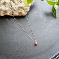 深海珊瑚一粒ネックレス 14kgf