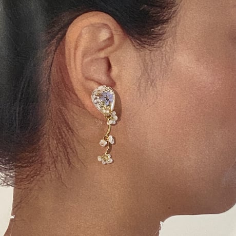 Douceur  忘れな草 18Ｋサージカルステンレスピアス