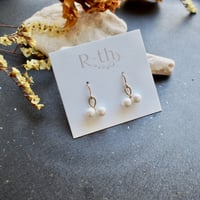 淡水パールさくらんぼピアス 14kgf フック