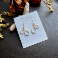 淡水パールダブルドロップピアス 14kgf フック