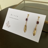 ガーネット・チェコビーズピアス
