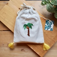 刺繍巾着（パームツリー）