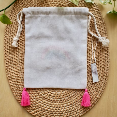 刺繍巾着（レインボー）