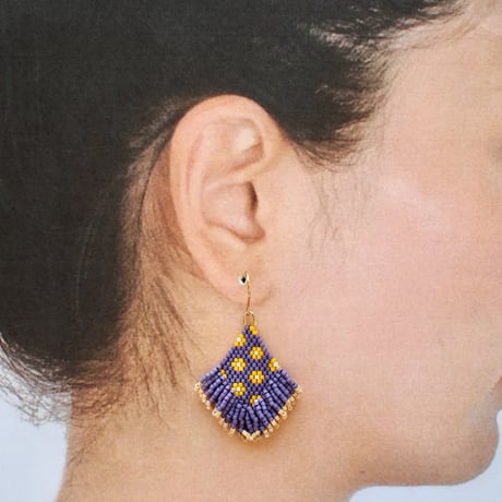 フリンジフラワーピアス（Purple）