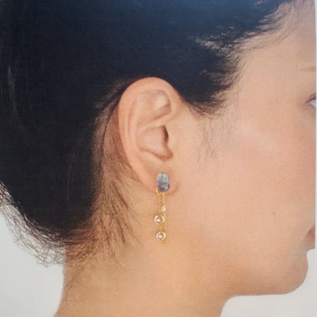 briller(blue) 18Ｋサージカルステンレスピアス