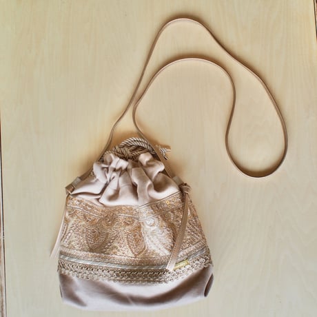 刺繍リボンの巾着Bag