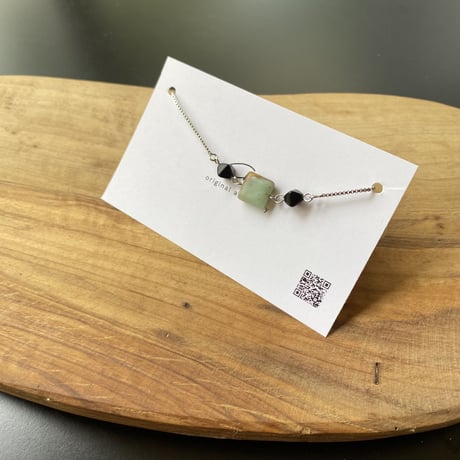 アクアテラジャスパーとチェコビーズシルバーブレスレット