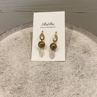 淡水パールと真鍮ピアス