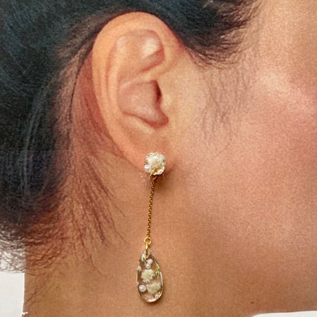 joie 3way カフ付き　 ビオラ 18Kメッキサージカルステンレスピアス