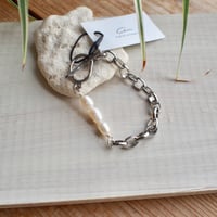 淡水パールのマンテルプレスレット サージカルステンレス（シルバー）