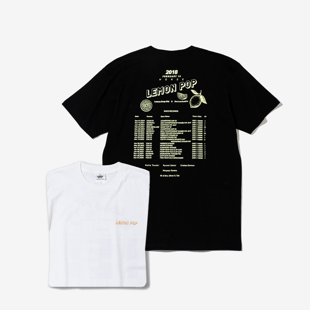 レモン Tシャツ レモンポップ グラフィカルTシャツBパターン（黒/Black