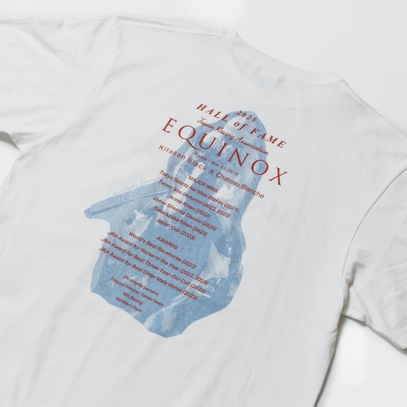 イクイノックス顕彰馬選定記念 グラフィカルTシャツBパターン（白