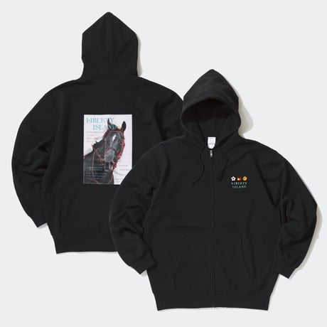 リバティアイランド メモリアルグッズ グラフィカルパーカー（黒/Black）