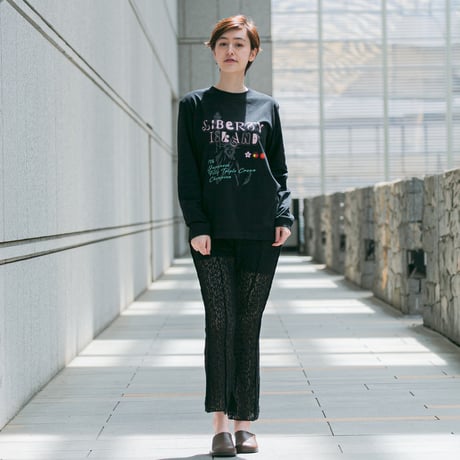 リバティアイランド メモリアルグッズ グラフィカルロングスリーブTシャツ（黒/Black）