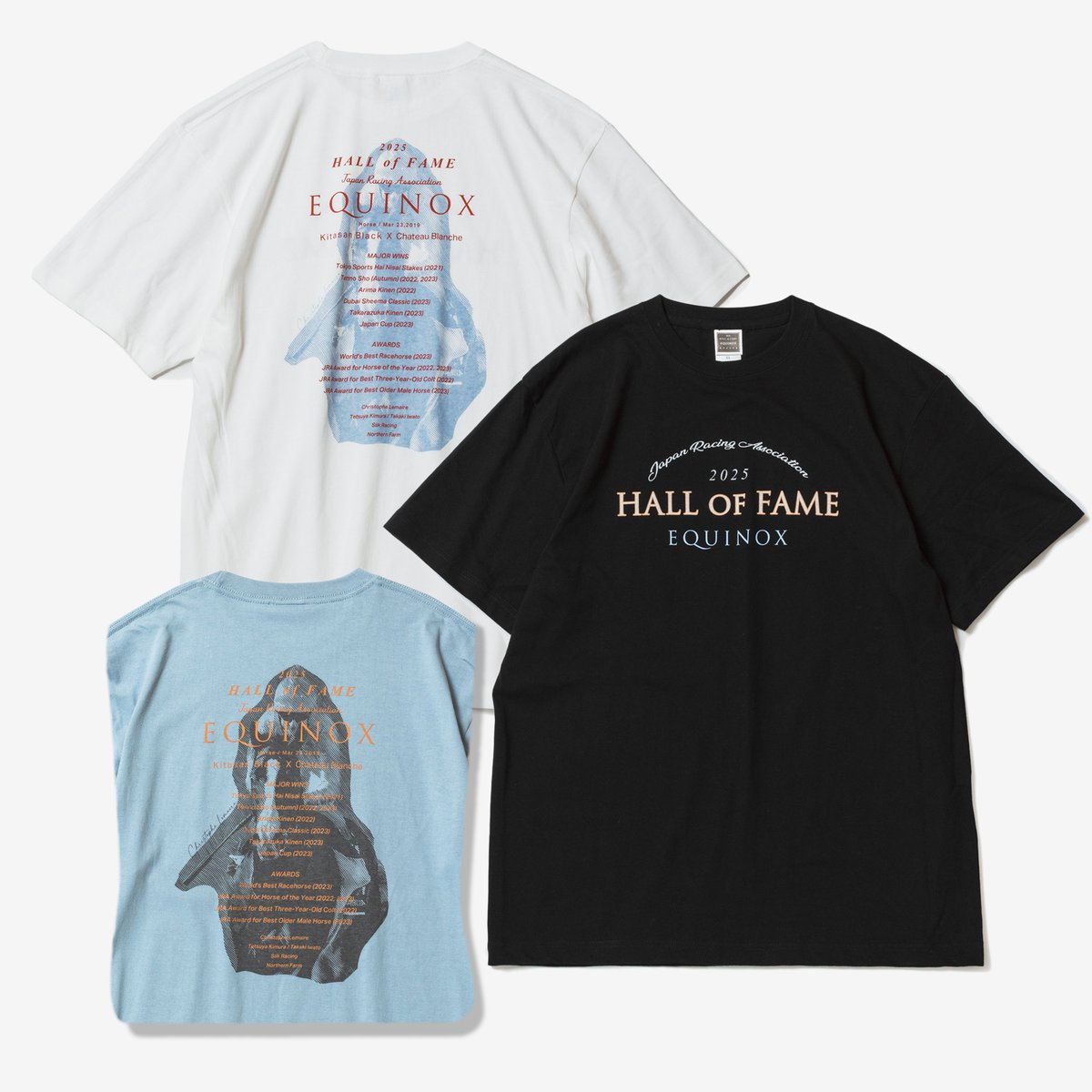 イクイノックス顕彰馬選定記念 グラフィカルTシャツBパターン（白