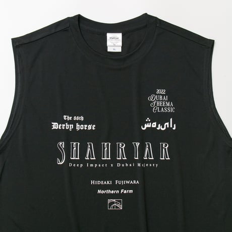 シャフリヤール グラフィカルノースリーブTシャツ（黒/Black）
