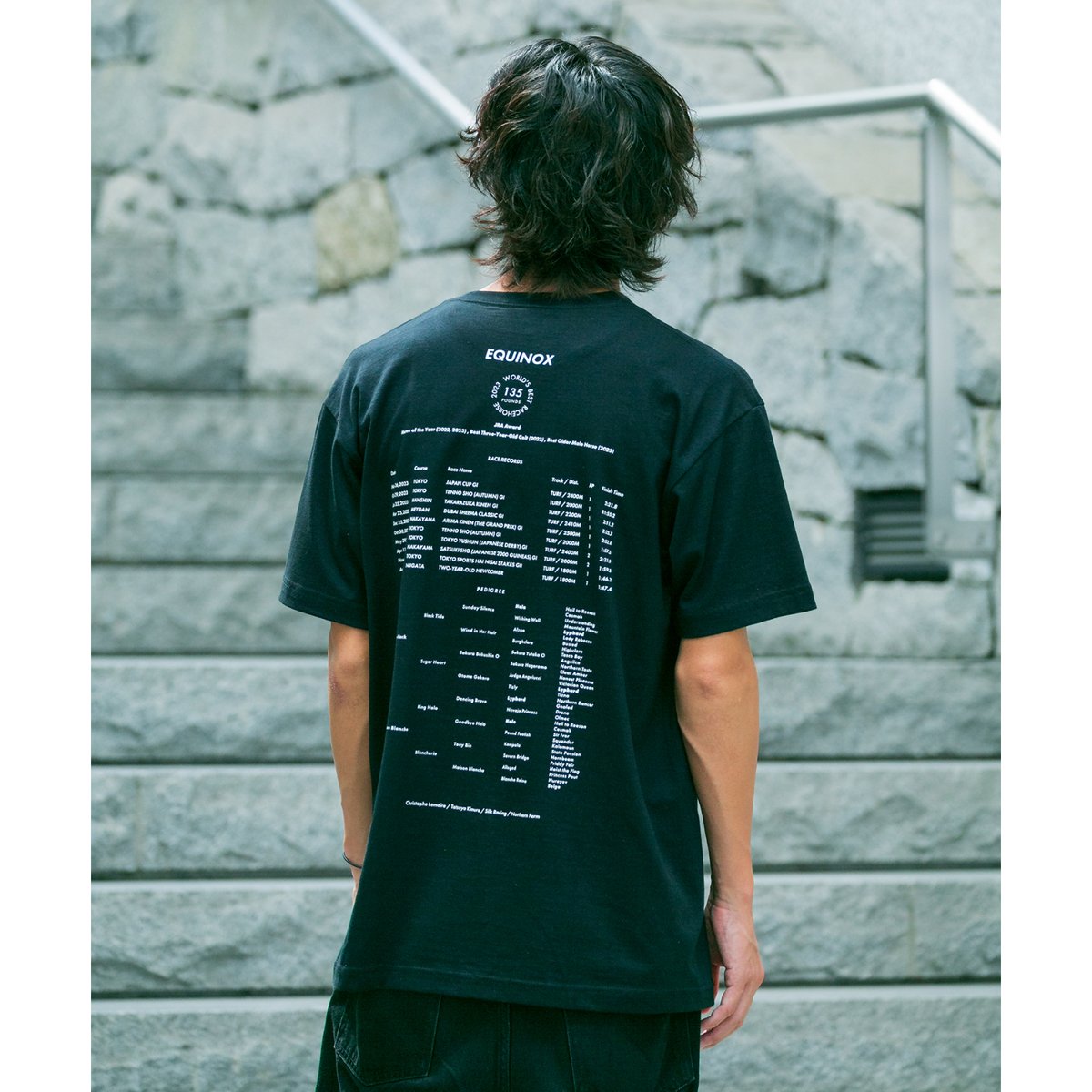 イクイノックス引退記念グラフィカルTシャツCパターン（黒/Black