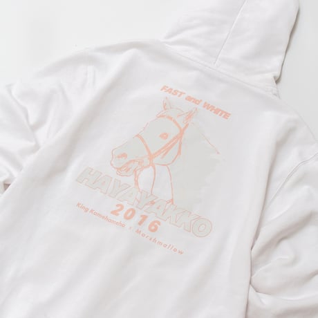 ハヤヤッコ グラフィカルパーカー（白/White）