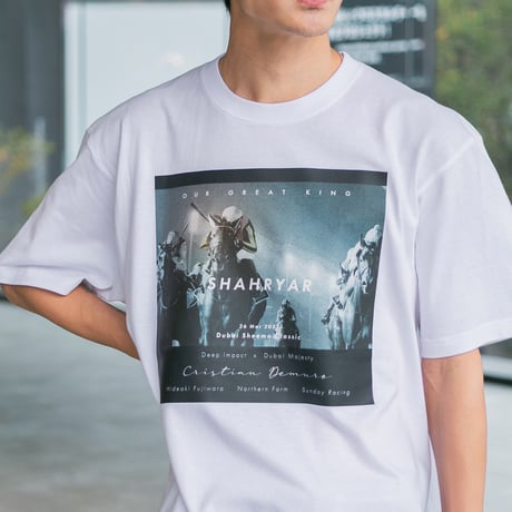 シャフリヤール グラフィカルTシャツAパターン（白/White）