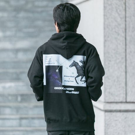 クロワデュノール グラフィカルパーカー（黒/Black）
