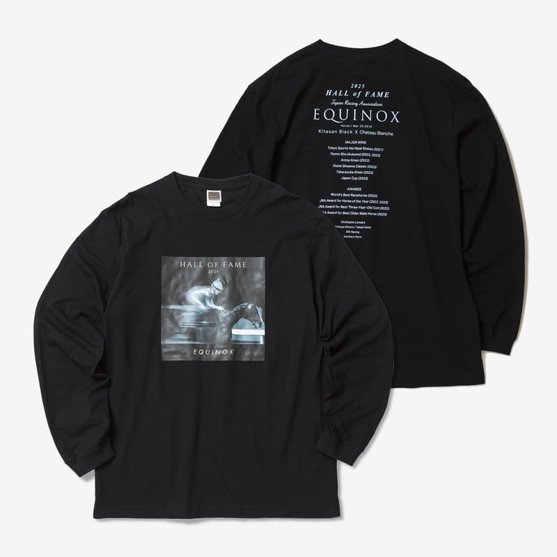 イクイノックス顕彰馬選定記念 グラフィカルロングスリーブTシャツ（黒