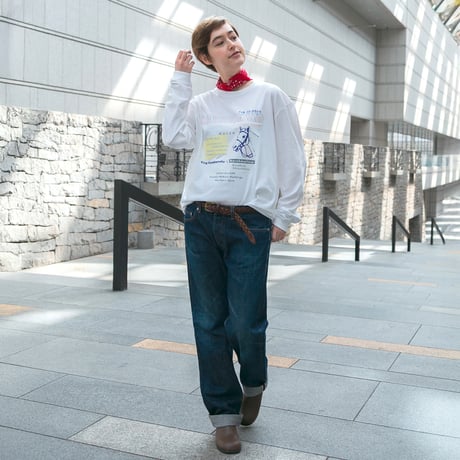 ハヤヤッコ グラフィカルロングスリーブTシャツ（白/White）
