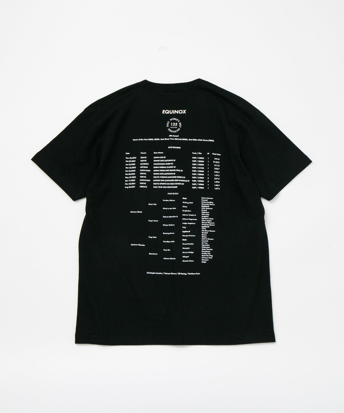 イクイノックス引退記念グラフィカルTシャツCパターン（黒/Black