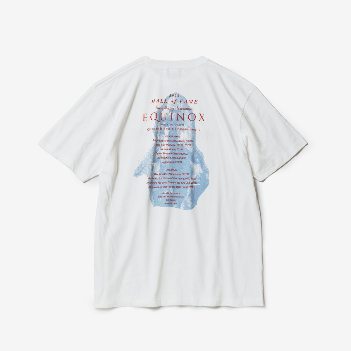 イクイノックス顕彰馬選定記念 グラフィカルTシャツBパターン（白