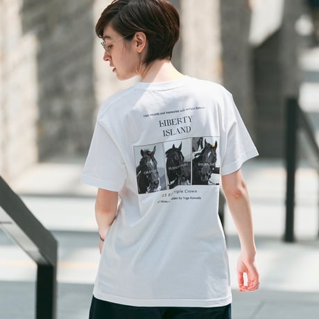 リバティアイランド メモリアルグッズ グラフィカルTシャツBパターン（白/White）