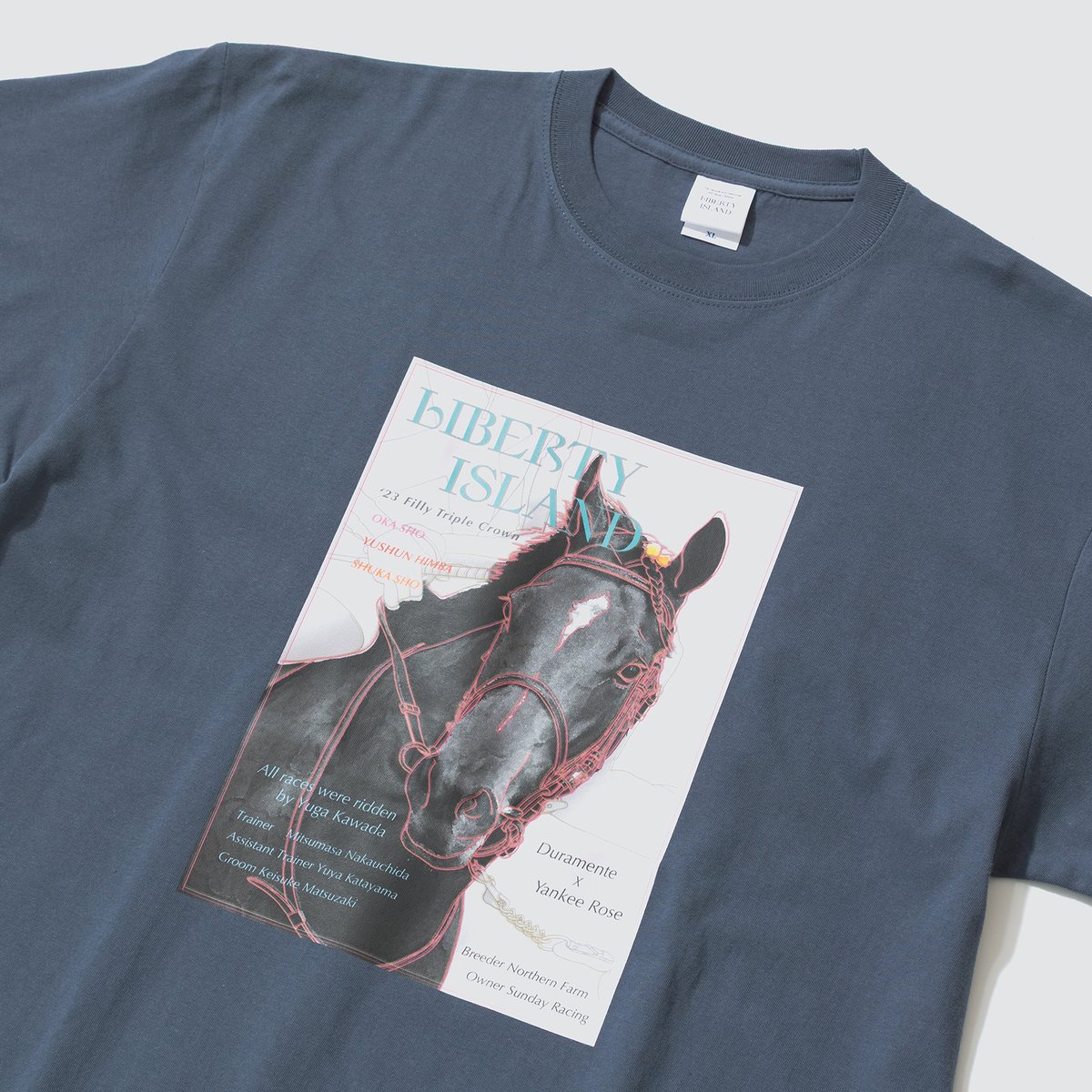 リバティアイランド三冠記念TシャツLサイズ リバティアイランド メモリアルグッズ グラフィカルTシャツAパターン