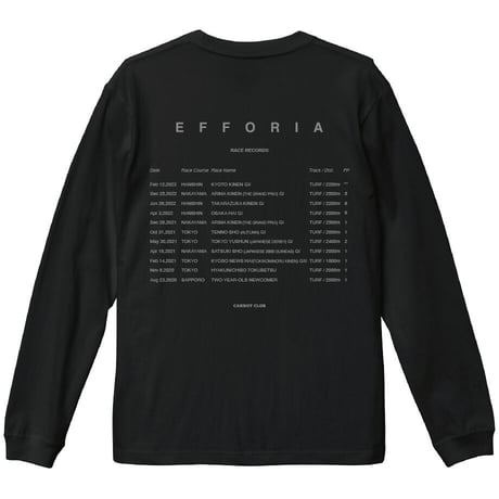 エフフォーリア引退記念グラフィカルロングスリーブTシャツ（黒/Black）
