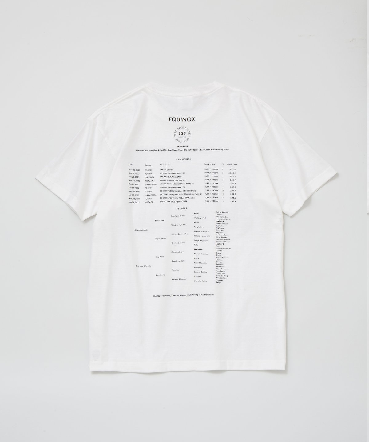 イクイノックス引退記念グラフィカルTシャツCパターン（白/White