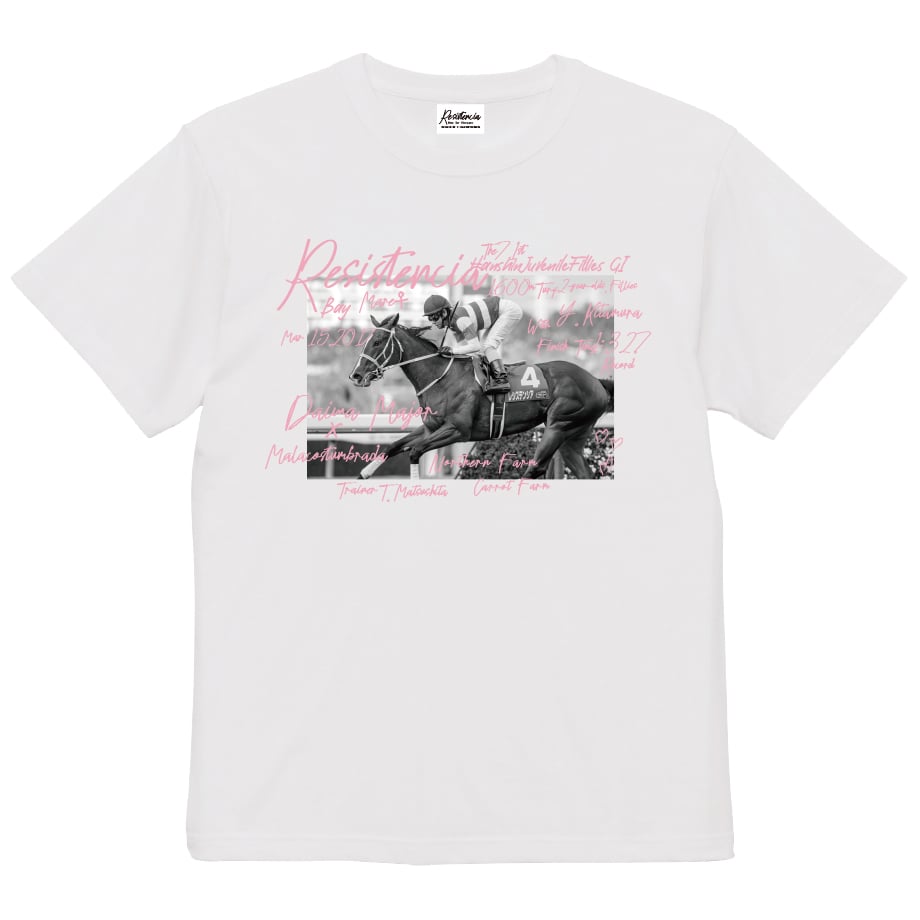 レシステンシア引退記念グラフィカルTシャツ（Aパターン白/White