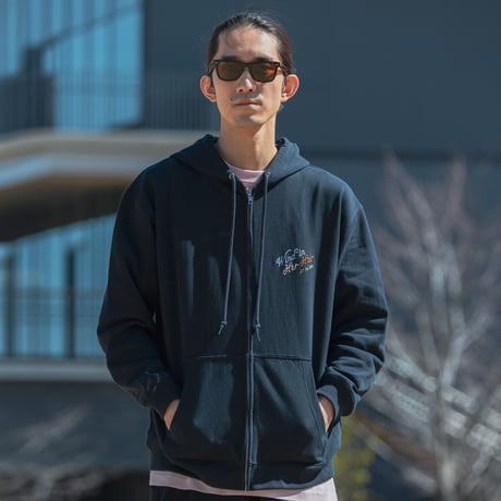 ウインドインハーヘア グラフィカルジップパーカー（紺/Navy）
