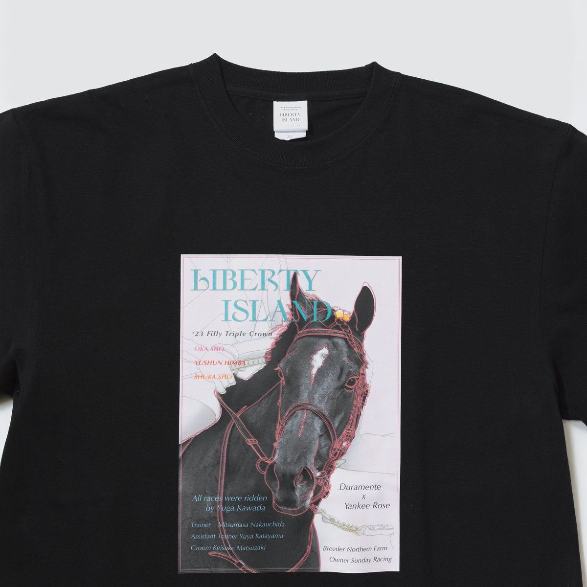 リバティアイランド三冠記念TシャツLサイズ 馬名Tシャツ【リバティアイランド三冠ver./ホワイト】 | カテゴリー