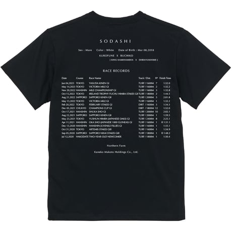 ソダシ引退記念グラフィカルTシャツ（Bパターン黒/Black）