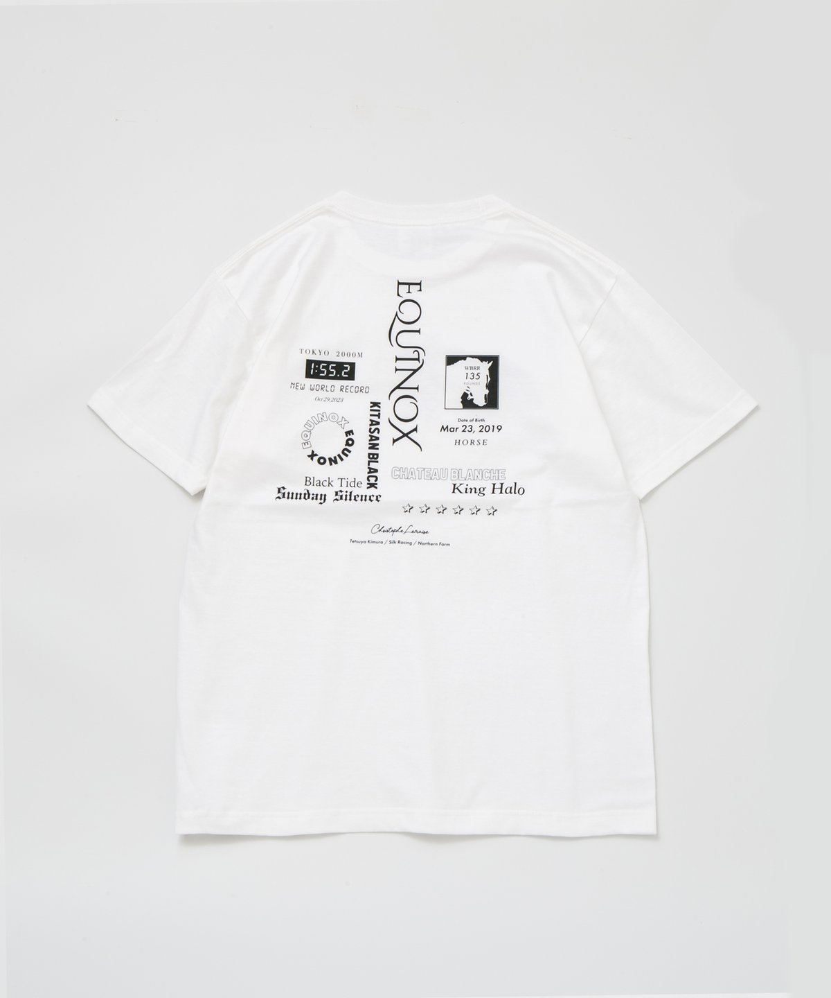 Equinox 引退記念 サイン入り 限定版 イクイノックス引退記念グラフィカルTシャツBパターン（白/White