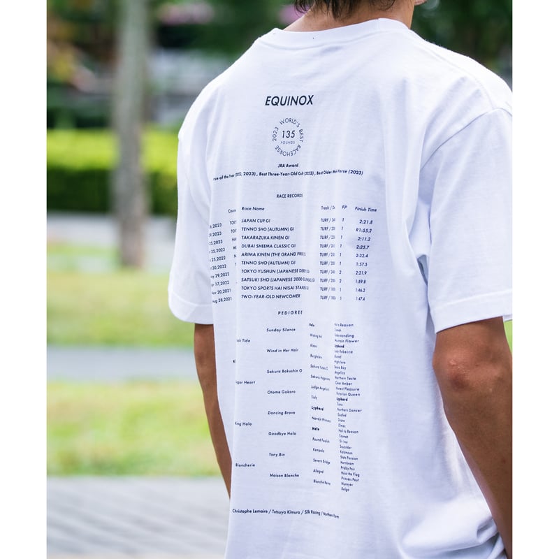 イクイノックス引退記念グラフィカルTシャツCパターン(白/White イクイノックス引退記念グラフィカルTシャツCパターン(白/White