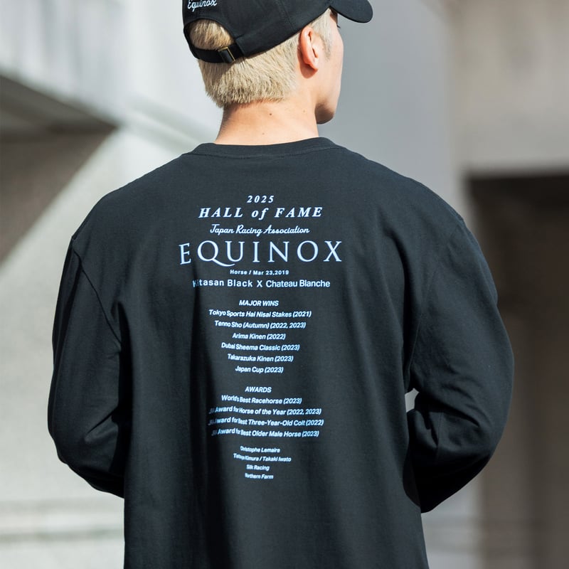 イクイノックス顕彰馬選定記念 グラフィカルロングスリーブTシャツ（黒