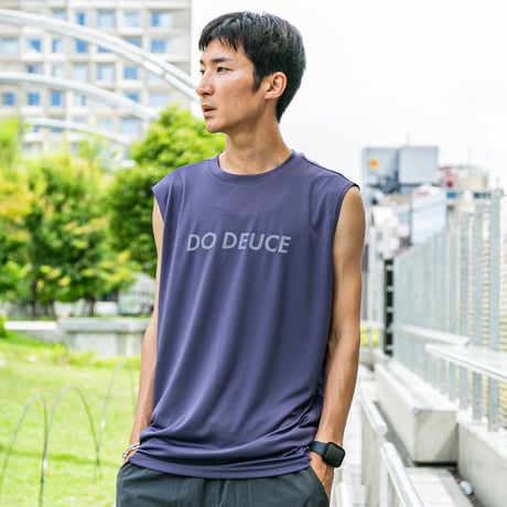 ドウデュース グラフィカルノースリーブTシャツ（紫/Purple）