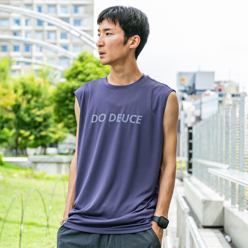 ドウデュース グラフィカルノースリーブTシャツ（紫/Purple