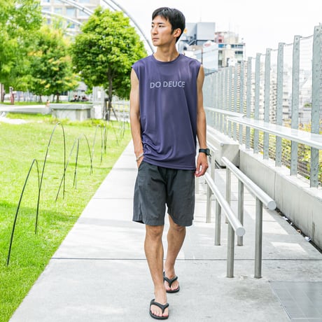 ドウデュース グラフィカルノースリーブTシャツ（紫/Purple）