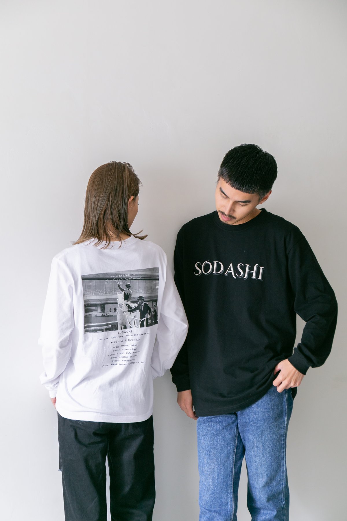 たそ様 ソダシ引退記念グラフィカルロングスリーブTシャツ（黒/Black