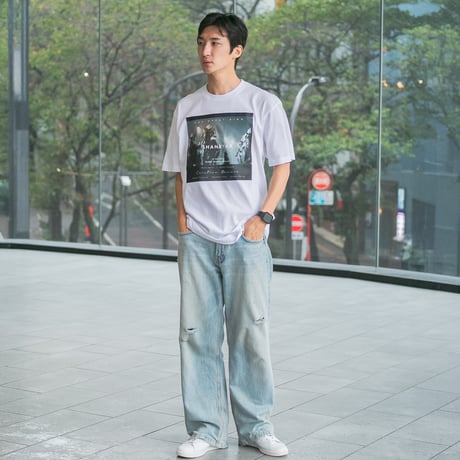 シャフリヤール グラフィカルTシャツAパターン（白/White）
