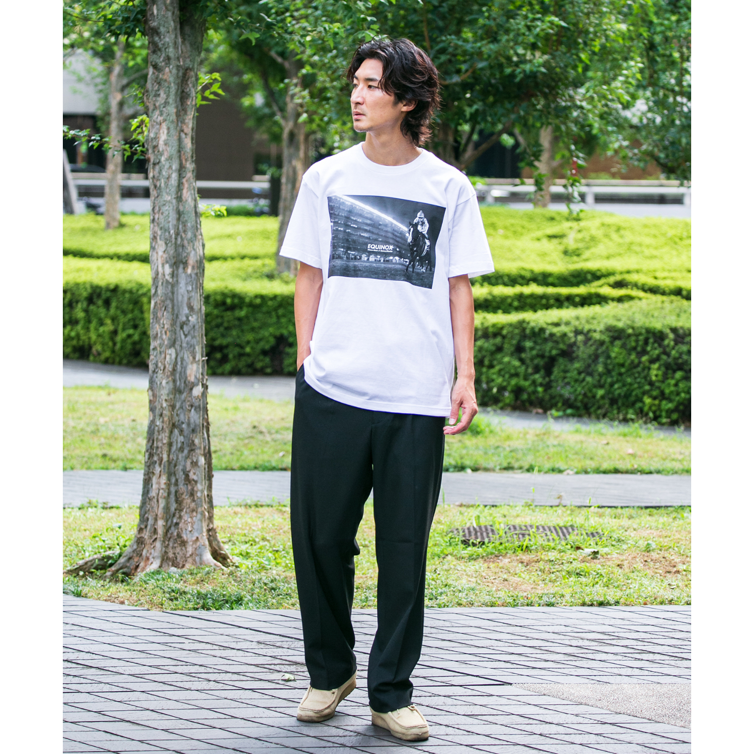 イクイノックス引退記念グラフィカルTシャツCパターン（白/White
