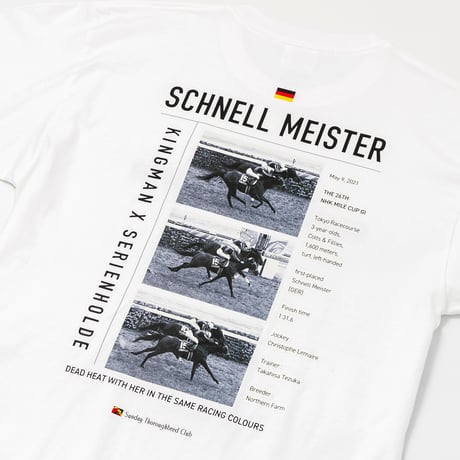 シュネルマイスター引退記念グラフィカルTシャツAパターン（白/White）